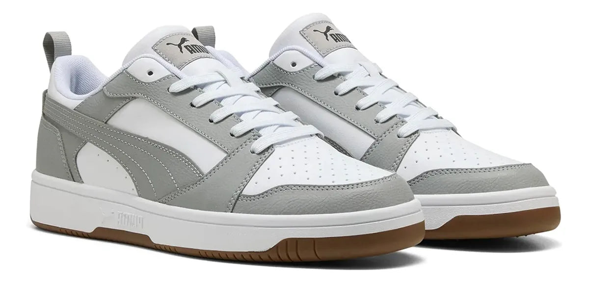 Zapatilla Puma Rebound V6 Hombre Blanco+Gris 392328-53