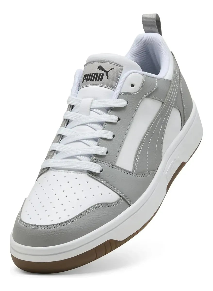 Zapatilla Puma Rebound V6 Hombre Blanco+Gris 392328-53