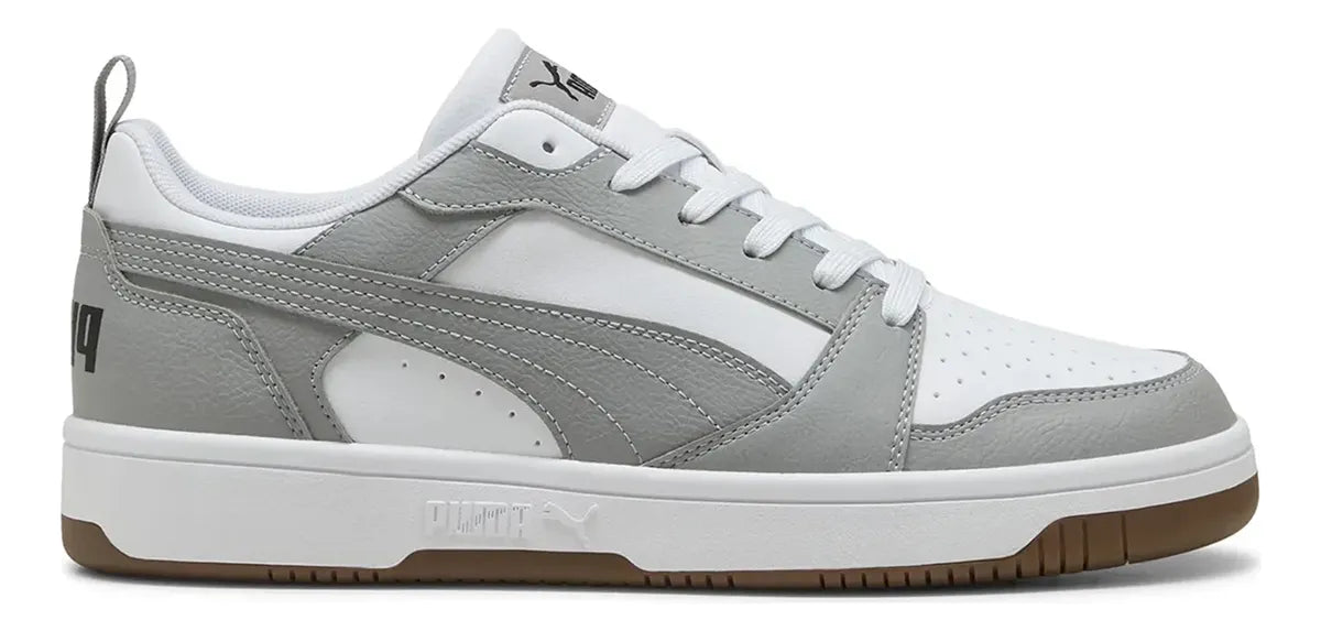 Zapatilla Puma Rebound V6 Hombre Blanco+Gris 392328-53