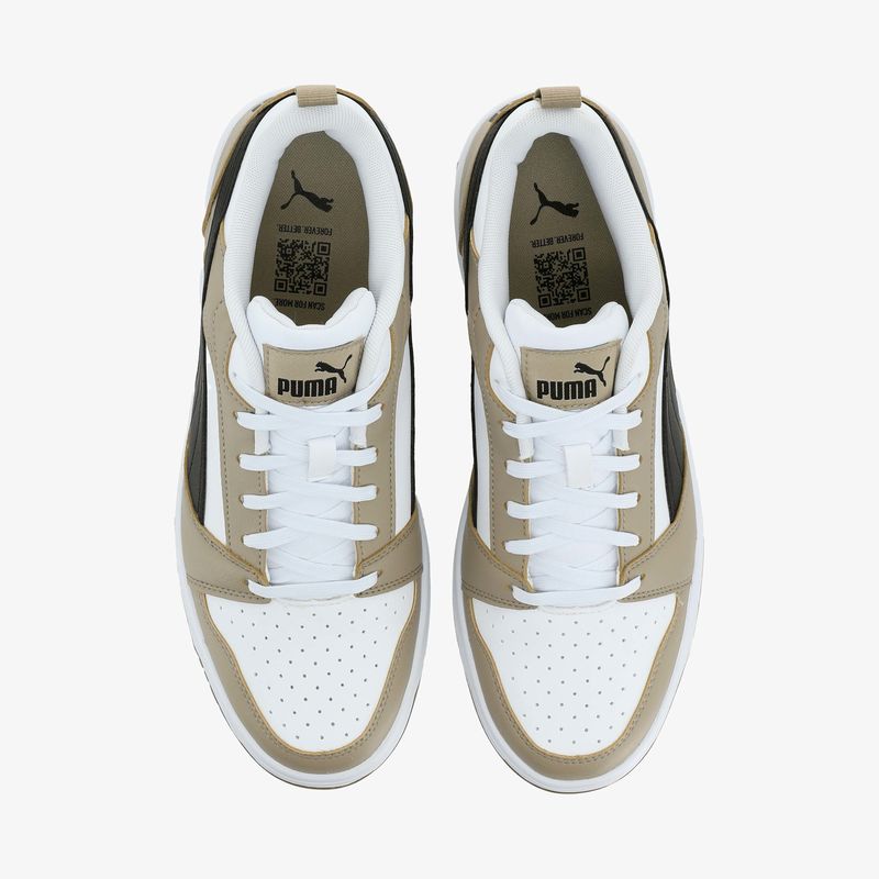 Zapatilla Puma Rebound V6 Hombre Blanco+Beige 392328-52