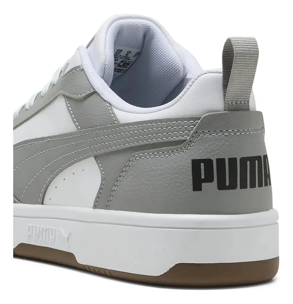 Zapatilla Puma Rebound V6 Hombre Blanco+Gris 392328-53